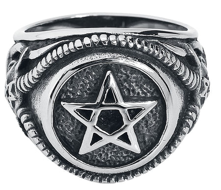Bague Gothic de etNox hard and heavy - Pentagram - pour Unisexe - couleur argent - etNox hard and heavy