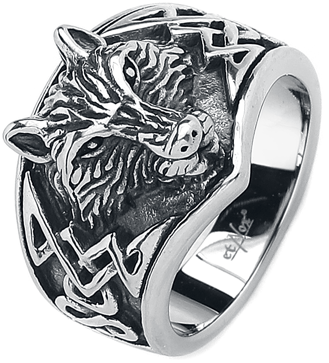 Bague  de etNox - Tête De Loup - pour Homme - couleur argent - etNox - View 2