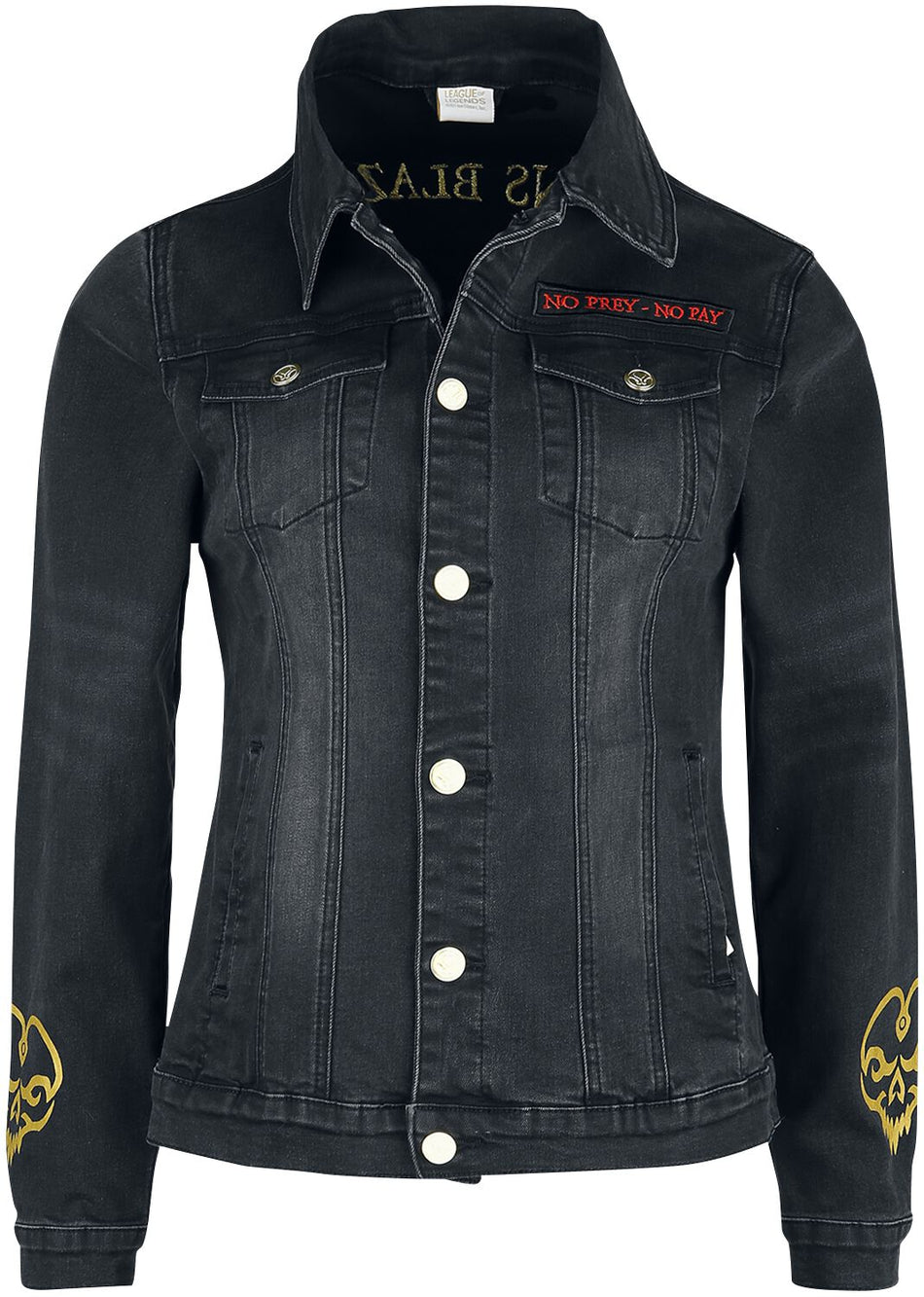 Veste en Jean Gaming de League of Legends - Arcane - Miss Fortune - No Prey No Pay - S à XL - pour Femme - noir - League Of Legends