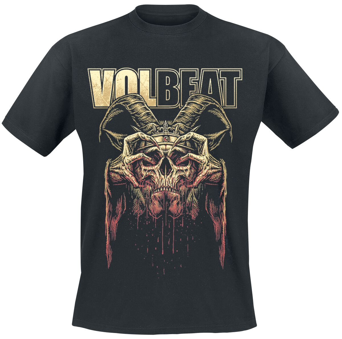 T-Shirt Manches courtes  de Volbeat - Bleeding Crown Skull - S à 5XL - pour Homme - noir - Volbeat