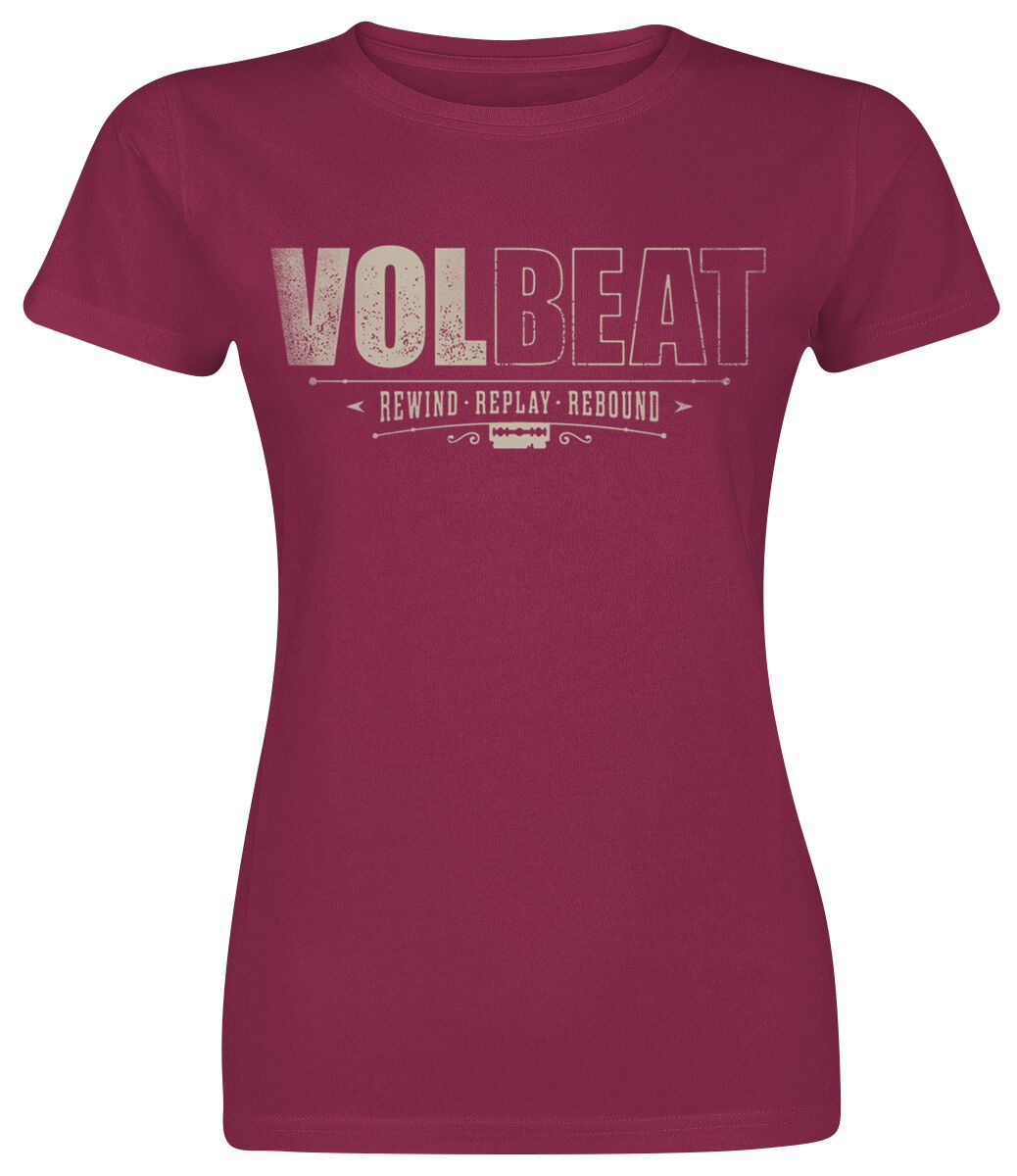 T-Shirt Manches courtes  de Volbeat - Logo Usé - L à XL - pour Femme - rouge - Volbeat