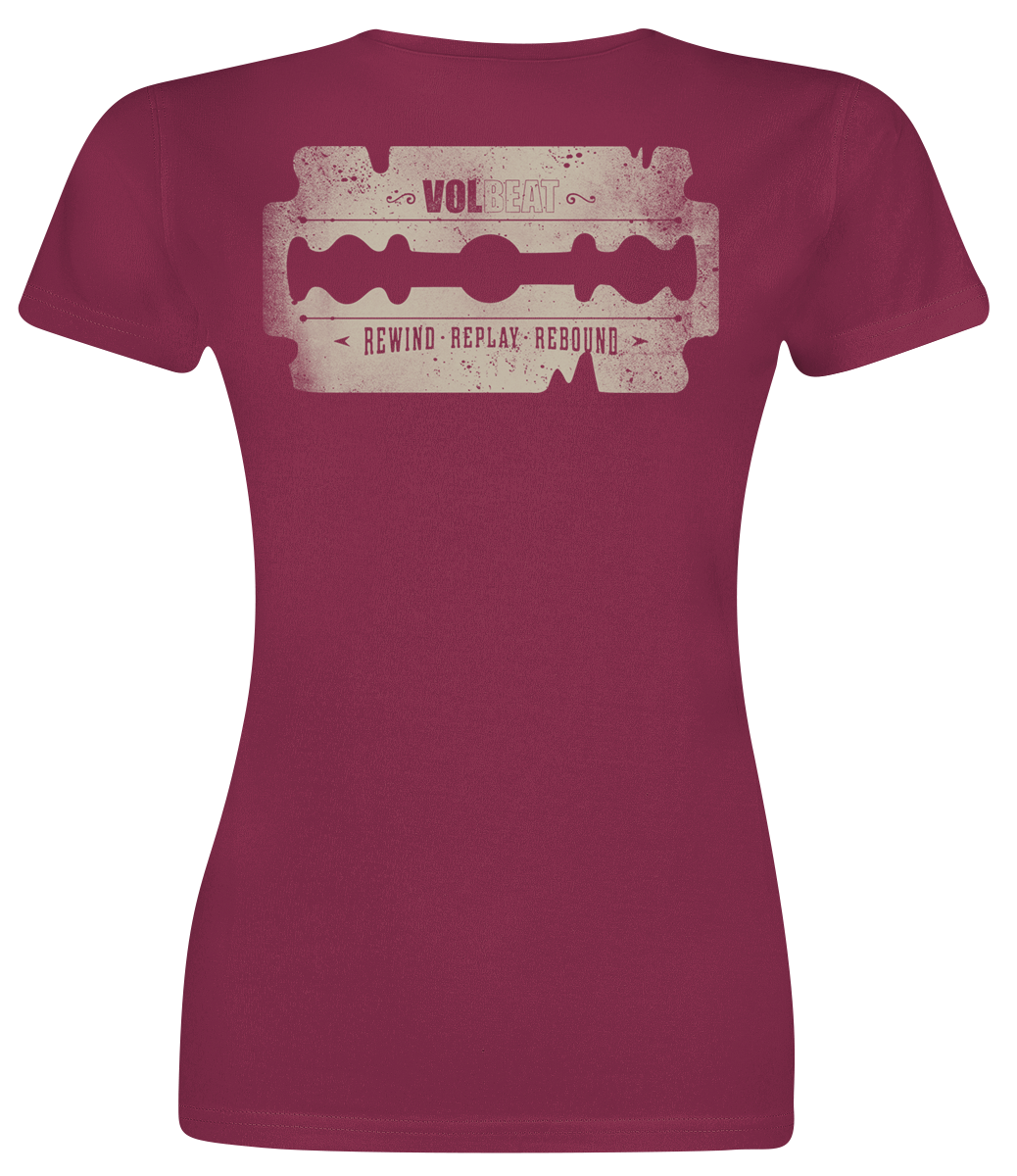 T-Shirt Manches courtes  de Volbeat - Logo Usé - L à XL - pour Femme - rouge - Volbeat - View 2