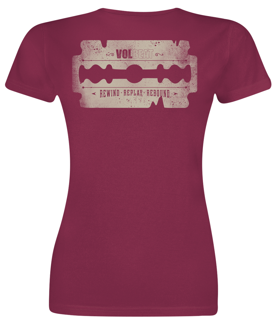 T-Shirt Manches courtes  de Volbeat - Logo Usé - L à XL - pour Femme - rouge - Volbeat - View 2