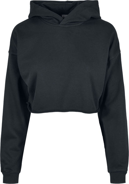 Sweat-shirt à capuche  de Urban Classics - Sweat Court Oversize - XS à XL - pour Femme - noir - Urban Classics