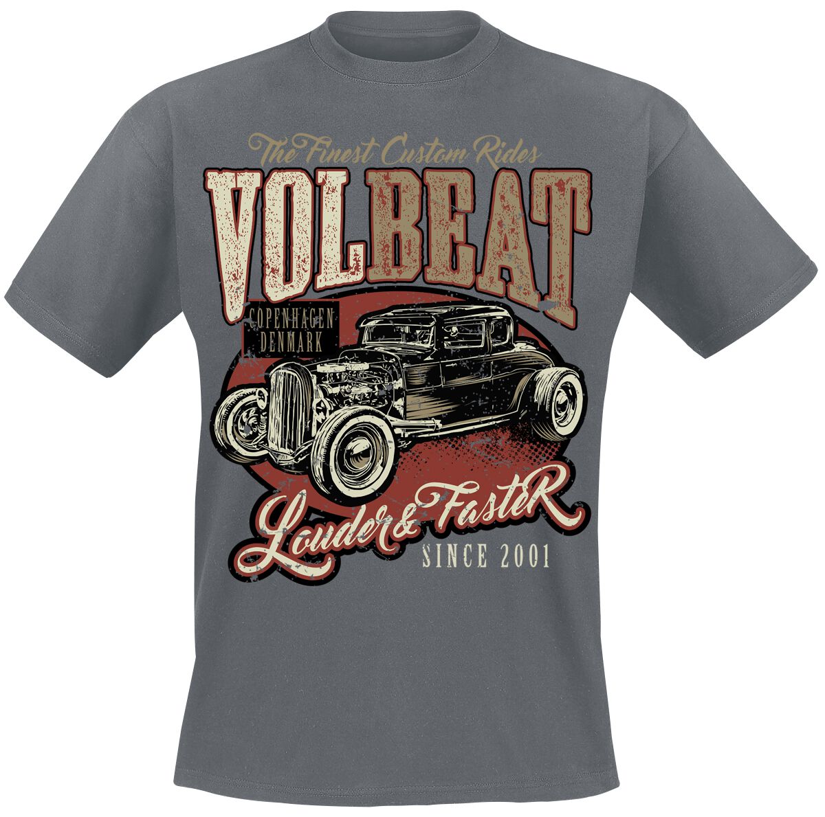 T-Shirt Manches courtes  de Volbeat - Louder And Faster - S à XXL - pour Homme - gris - Volbeat