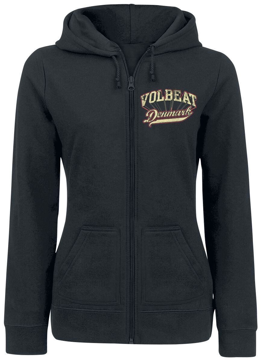 Sweat-shirt zippé à capuche  de Volbeat - Rise From Denmark - S à XXL - pour Femme - noir - Volbeat