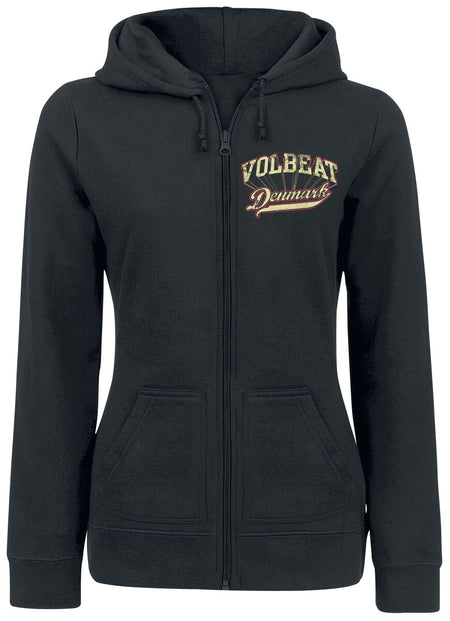 Sweat-shirt zippé à capuche  de Volbeat - Rise From Denmark - S à XXL - pour Femme - noir - Volbeat