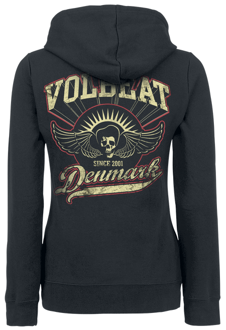 Sweat-shirt zippé à capuche  de Volbeat - Rise From Denmark - S à XXL - pour Femme - noir - Volbeat - View 2