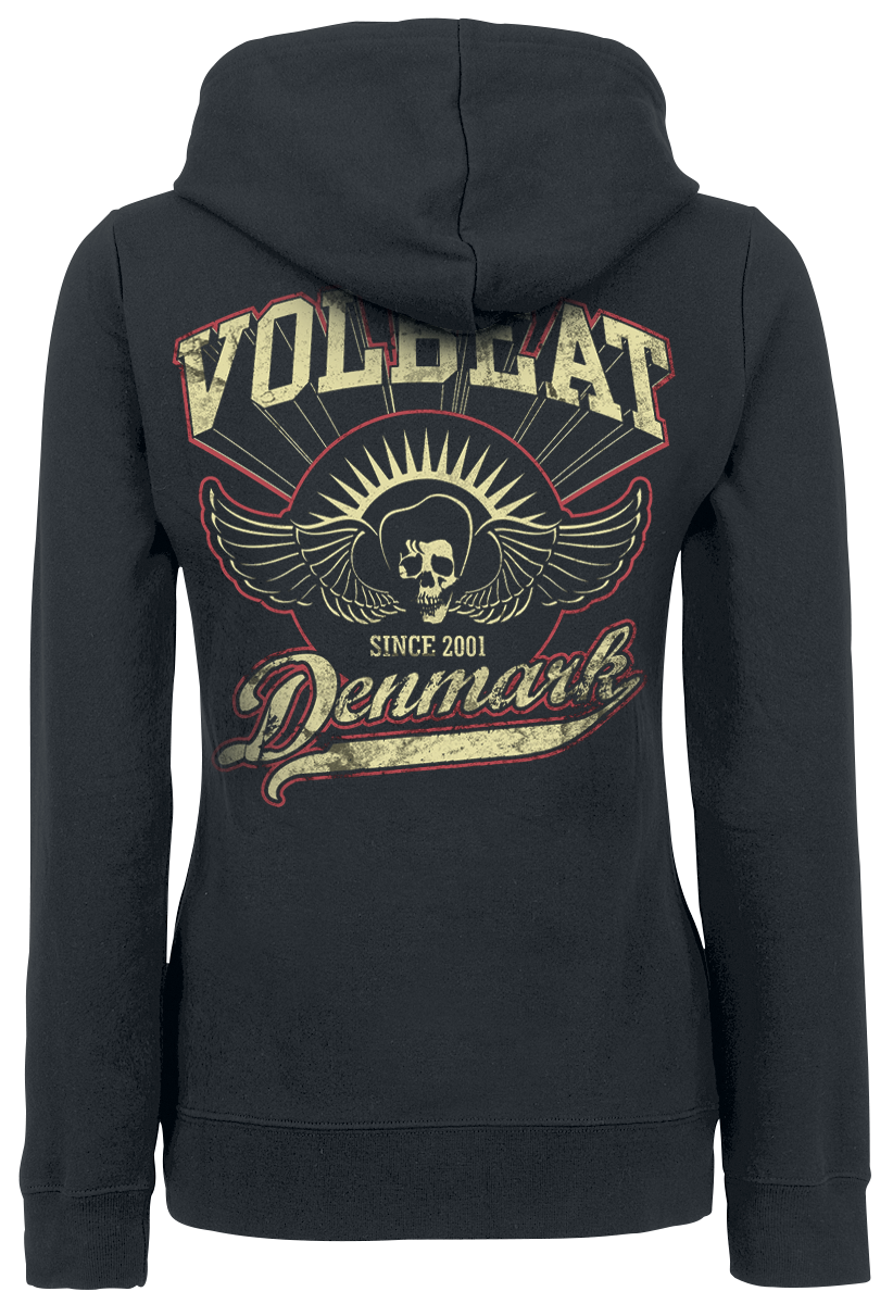 Sweat-shirt zippé à capuche  de Volbeat - Rise From Denmark - S à XXL - pour Femme - noir - Volbeat - View 2