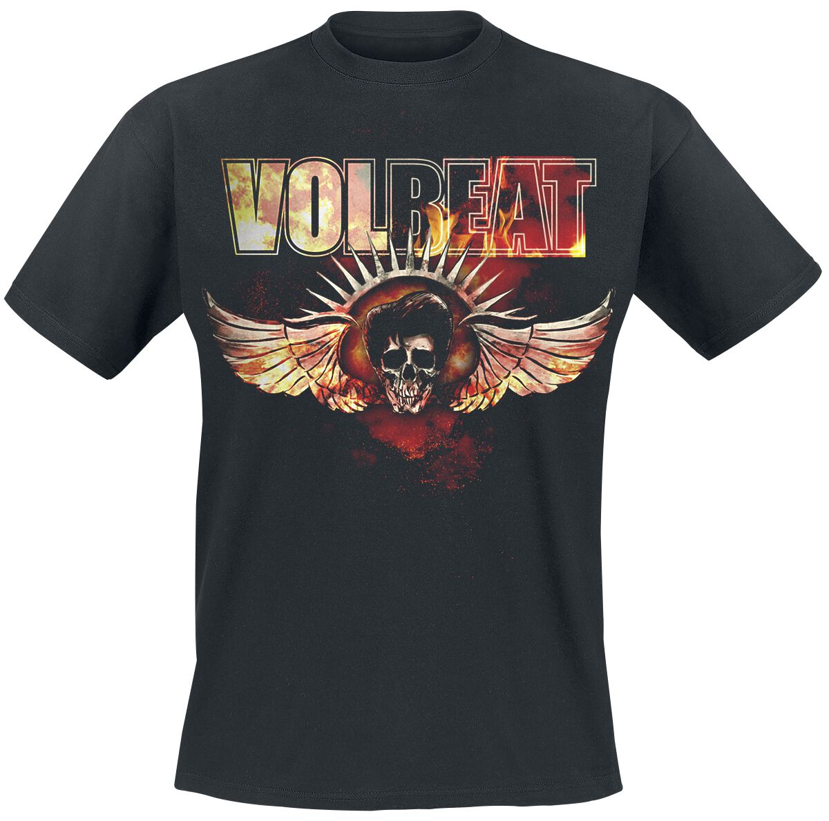 T-Shirt Manches courtes  de Volbeat - Burning Skullwing - S à 4XL - pour Homme - noir - Volbeat
