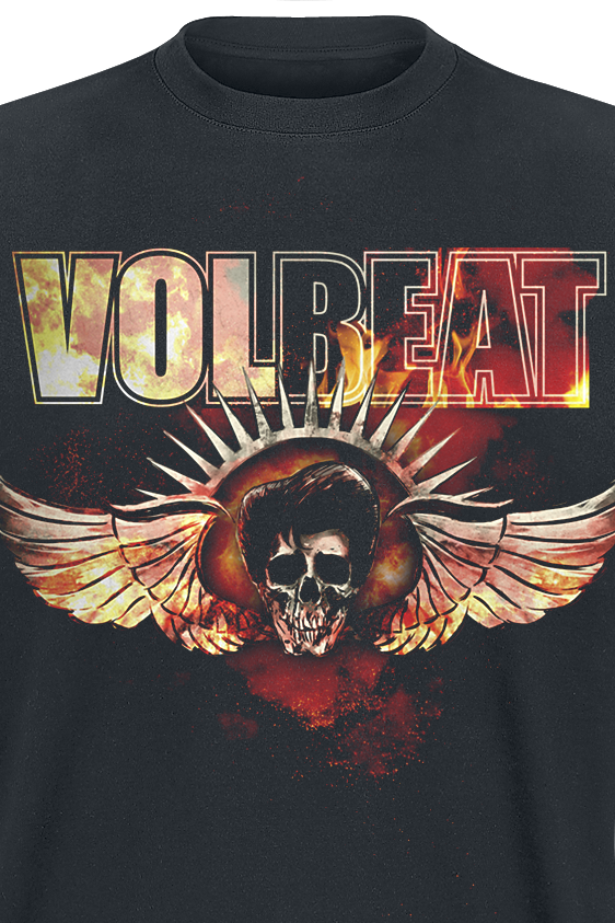 T-Shirt Manches courtes  de Volbeat - Burning Skullwing - S à 4XL - pour Homme - noir - Volbeat - View 2