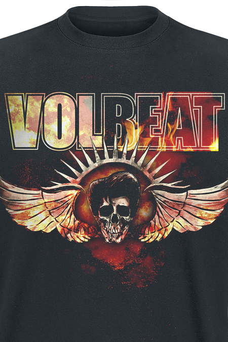 T-Shirt Manches courtes  de Volbeat - Burning Skullwing - S à 4XL - pour Homme - noir - Volbeat - View 2