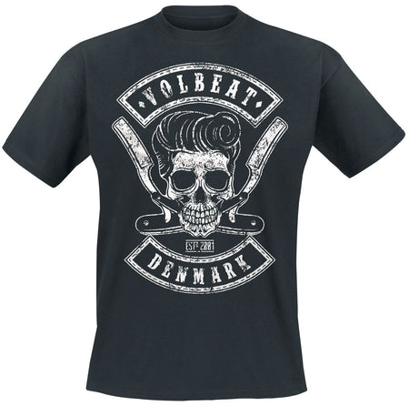 T-Shirt Manches courtes  de Volbeat - Denmark Skull - S à 5XL - pour Homme - noir - Volbeat