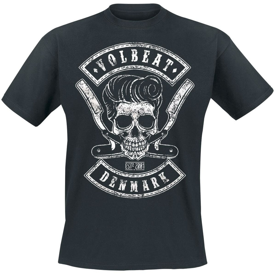 T-Shirt Manches courtes  de Volbeat - Denmark Skull - S à 5XL - pour Homme - noir - Volbeat