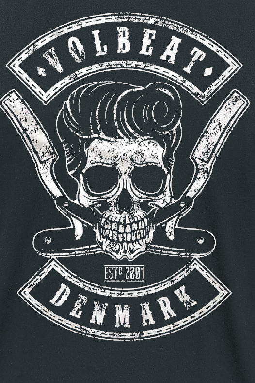 T-Shirt Manches courtes  de Volbeat - Denmark Skull - S à 5XL - pour Homme - noir - Volbeat - View 2