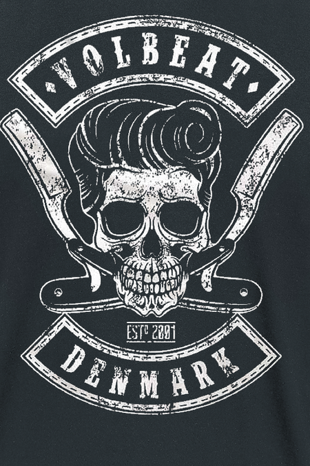 T-Shirt Manches courtes  de Volbeat - Denmark Skull - S à 5XL - pour Homme - noir - Volbeat - View 2