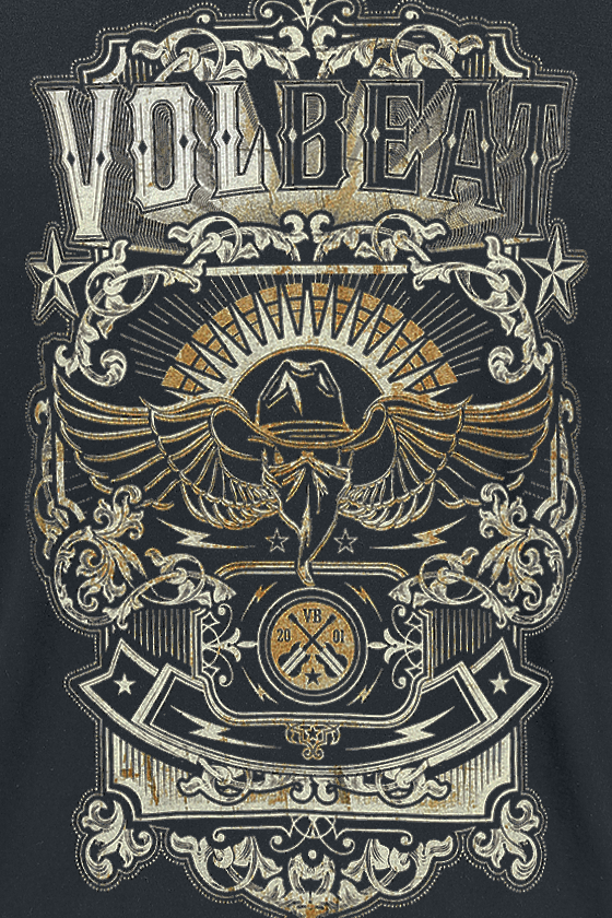 T-Shirt Manches courtes  de Volbeat - Old Letters - S à 5XL - pour Homme - noir - Volbeat - View 2
