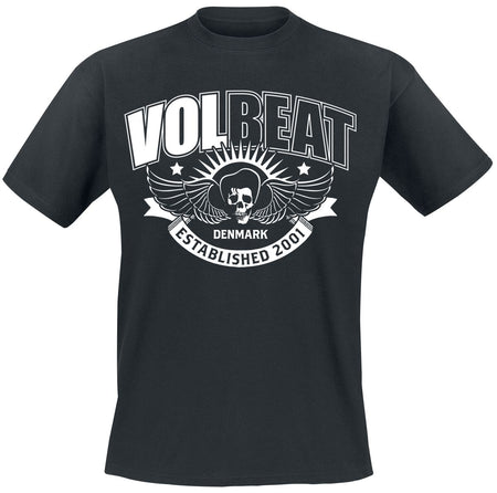 T-Shirt Manches courtes  de Volbeat - Skullwing Ribbon - S à 5XL - pour Homme - noir - Volbeat