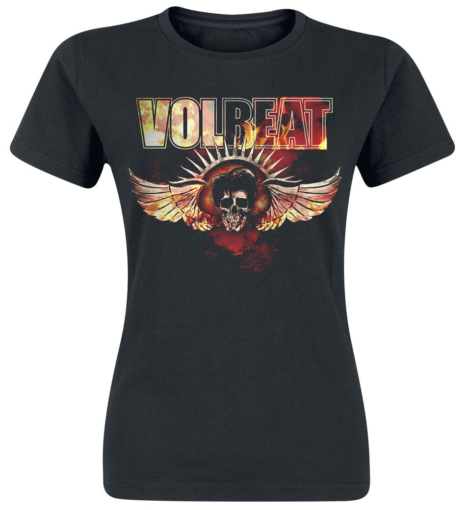 T-Shirt Manches courtes  de Volbeat - Burning Skullwing - S à XXL - pour Femme - noir - Volbeat