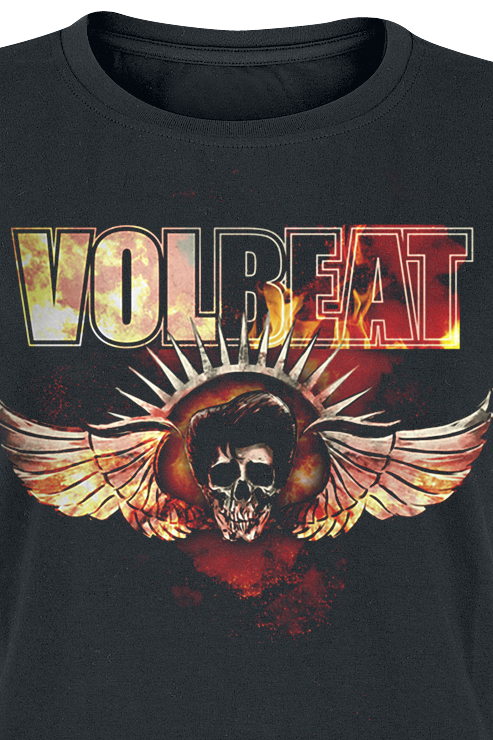 T-Shirt Manches courtes  de Volbeat - Burning Skullwing - S à XXL - pour Femme - noir - Volbeat - View 2