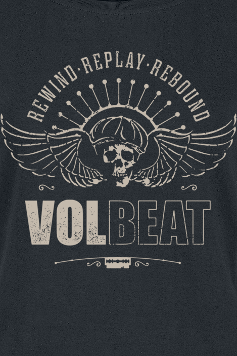 T-Shirt Manches courtes  de Volbeat - Skullwing - Rewind, Replay, Rebound - S à 3XL - pour Femme - noir - Volbeat - View 2