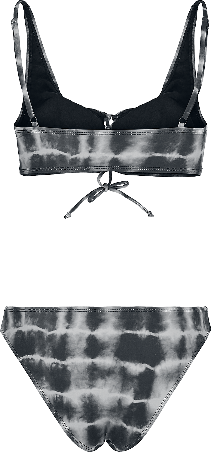 Bikini  de Urban Classics - Bikini Tie Dye Lacé - XS à S - pour Femme - noir/blanc - Urban Classics - View 2