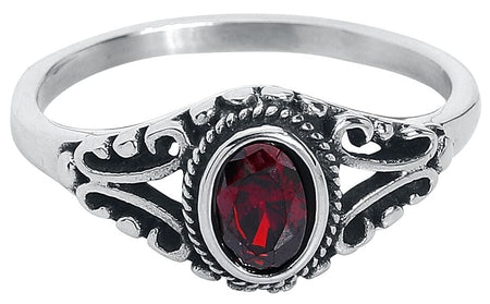 Bague Gothic de etNox - Ruby - pour Femme - couleur argent - etNox