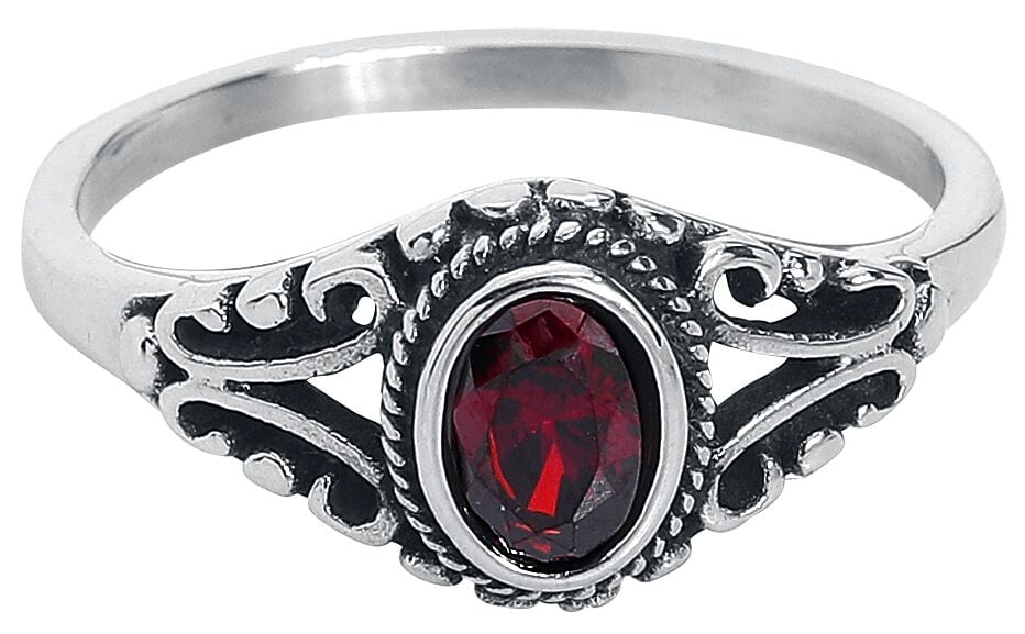 Bague Gothic de etNox - Ruby - pour Femme - couleur argent - etNox
