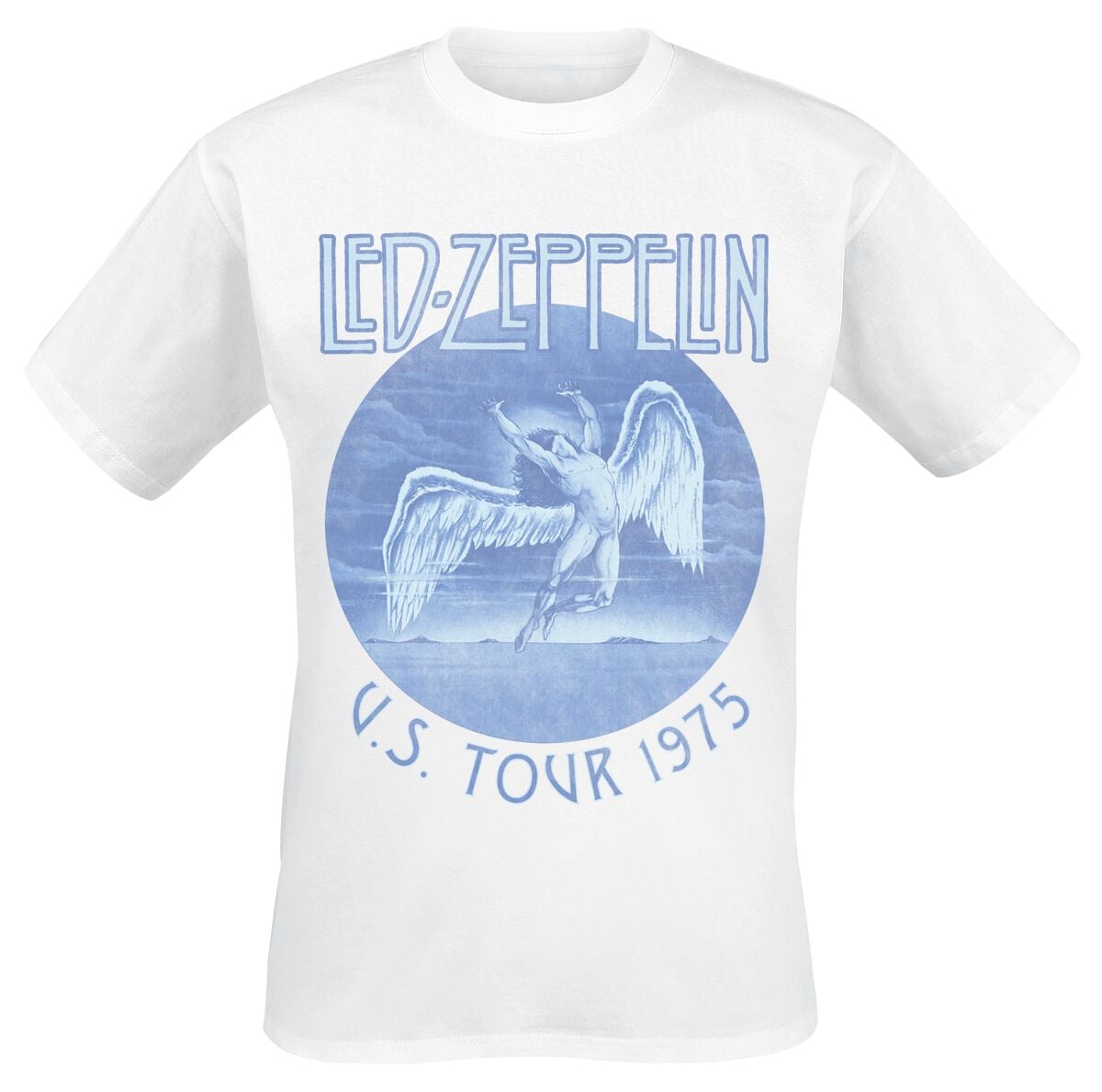 T-Shirt Manches courtes  de Led Zeppelin - Tour 75 - S à XXL - pour Homme - blanc - Led Zeppelin