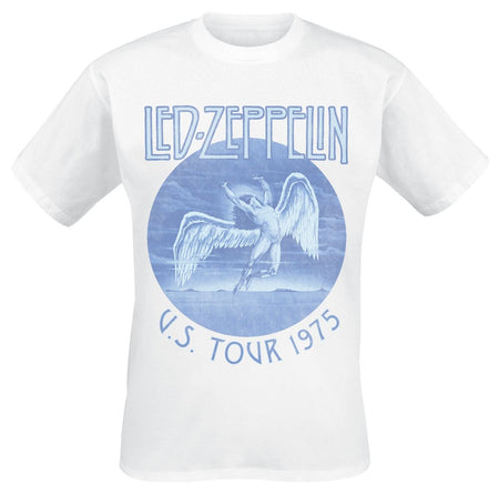 T-Shirt Manches courtes  de Led Zeppelin - Tour 75 - S à XXL - pour Homme - blanc - Led Zeppelin