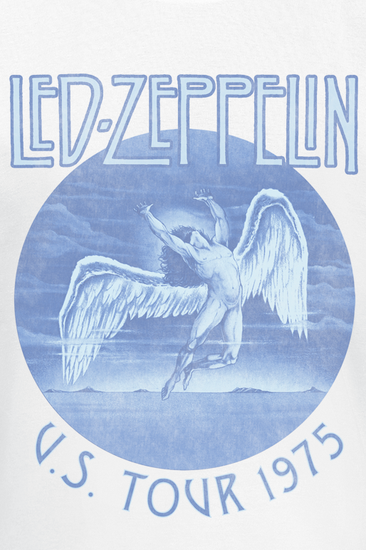 T-Shirt Manches courtes  de Led Zeppelin - Tour 75 - S à XXL - pour Homme - blanc - Led Zeppelin - View 2