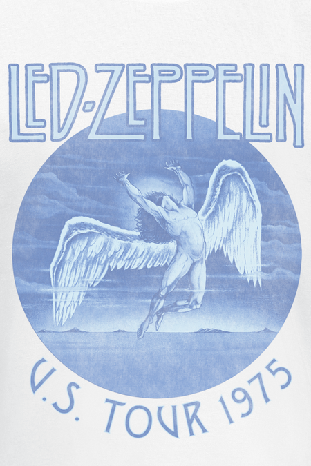 T-Shirt Manches courtes  de Led Zeppelin - Tour 75 - S à XXL - pour Homme - blanc - Led Zeppelin - View 2