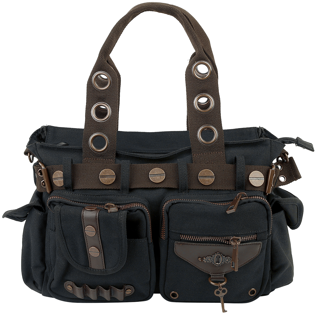 Sac à bandoulière Gothic de Banned Alternative - Sac Noir Brown Key - pour Unisexe - noir - Banned Alternative - View 2