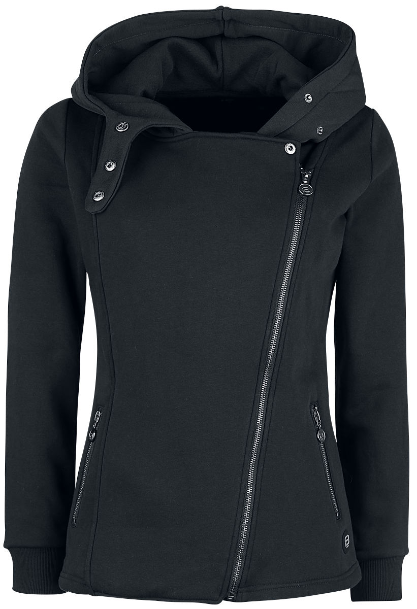 Sweat-shirt zippé à capuche  de RED by EMP - Veste À Capuche En Sweat Look Motard - S à 5XL - pour Femme - noir - RED by EMP - View 2