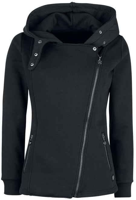 Sweat-shirt zippé à capuche  de RED by EMP - Veste À Capuche En Sweat Look Motard - S à 5XL - pour Femme - noir - RED by EMP - View 2