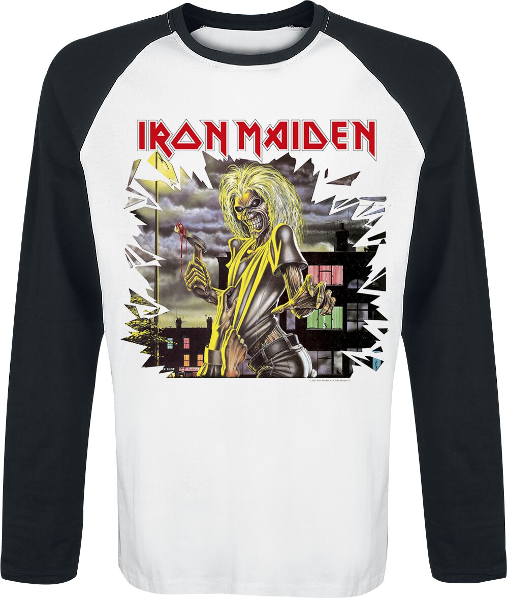T-shirt manches longues  de Iron Maiden - Killers Shatter - S à 3XL - pour Homme - blanc/noir - Iron Maiden
