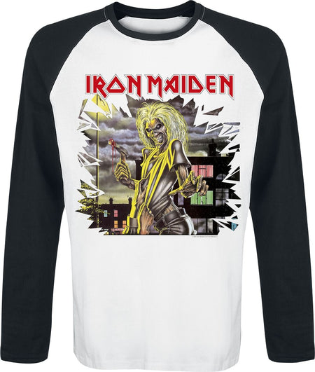 T-shirt manches longues  de Iron Maiden - Killers Shatter - S à 3XL - pour Homme - blanc/noir - Iron Maiden