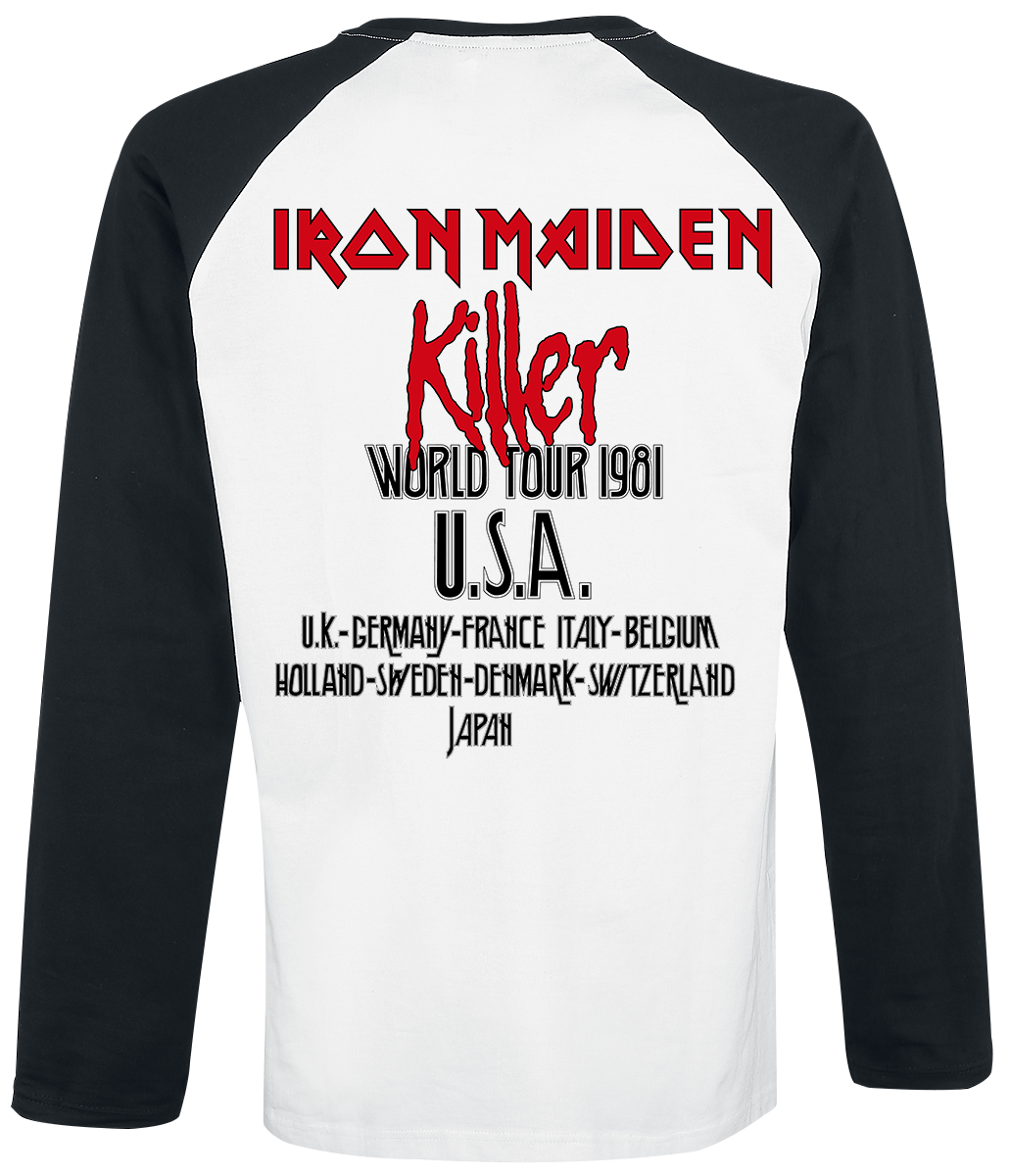 T-shirt manches longues  de Iron Maiden - Killers Shatter - S à 3XL - pour Homme - blanc/noir - Iron Maiden - View 2