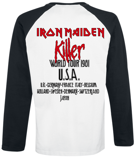 T-shirt manches longues  de Iron Maiden - Killers Shatter - S à 3XL - pour Homme - blanc/noir - Iron Maiden - View 2