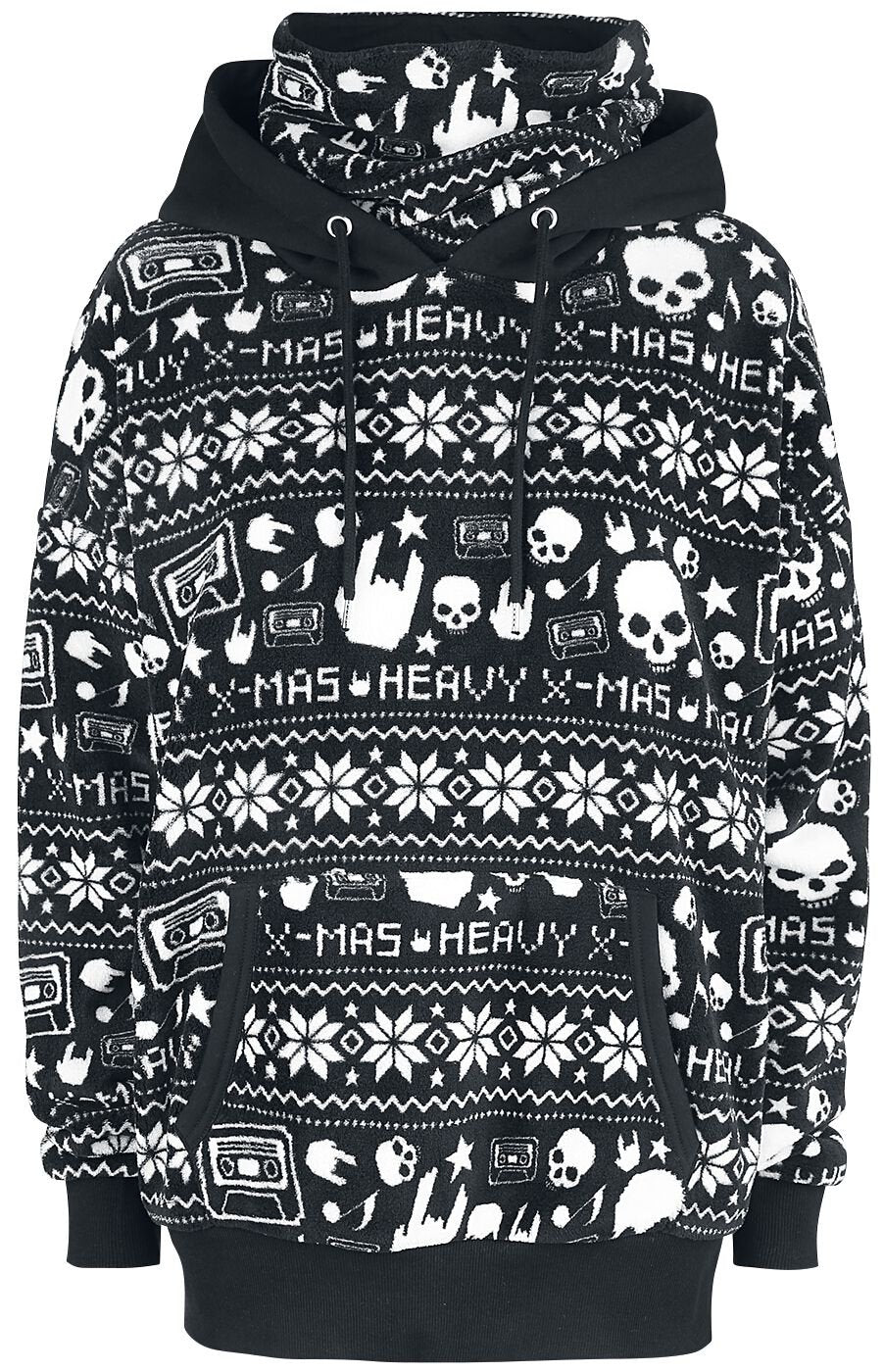 Pull De Noël  de Collection Spéciale EMP - Sweat À Capuche Style Norvégien Noir - S à XXL - pour Femme - noir - Collection Spéciale EMP