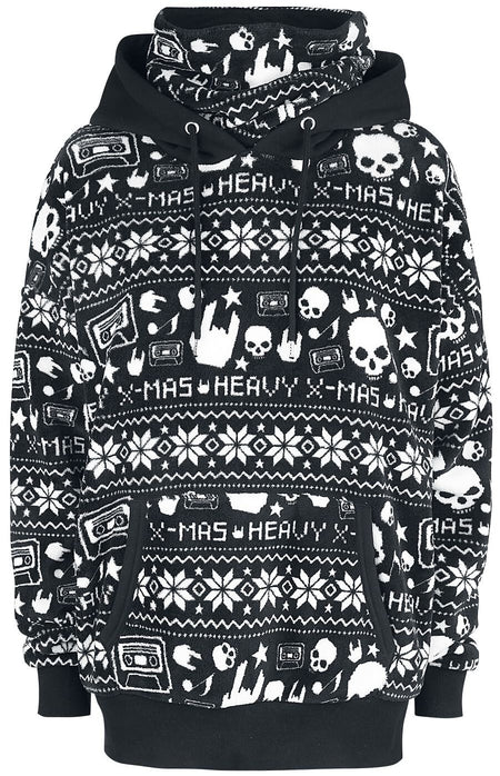 Pull De Noël  de Collection Spéciale EMP - Sweat À Capuche Style Norvégien Noir - S à XXL - pour Femme - noir - Collection Spéciale EMP