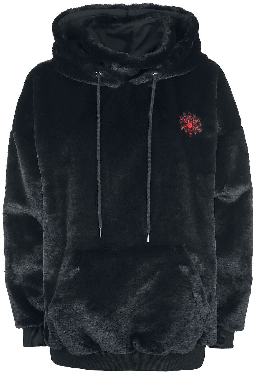 Sweat-shirt à capuche  de Collection Spéciale EMP - Sweat à capuche en polaire avec Rock Hand brodée - S à XXL - pour Femme - noir - Collection Spéciale EMP
