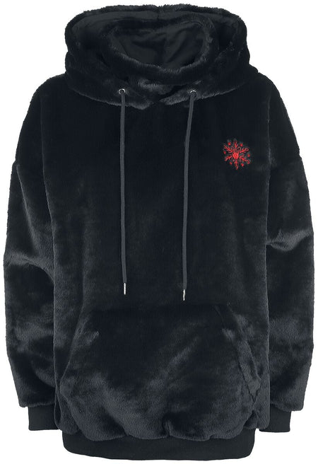 Sweat-shirt à capuche  de Collection Spéciale EMP - Sweat à capuche en polaire avec Rock Hand brodée - S à XXL - pour Femme - noir - Collection Spéciale EMP