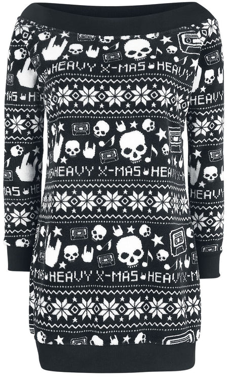Robe courte  de Collection Spéciale EMP - Robe Imprimé Heavy XMAS - S à 4XL - pour Femme - noir - Collection Spéciale EMP