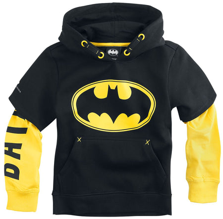 Sweat-Shirt à capuche  de Batman - Enfants - Logo - 98/104 à 146/152 - pour filles & garçonse - noir/jaune - Batman