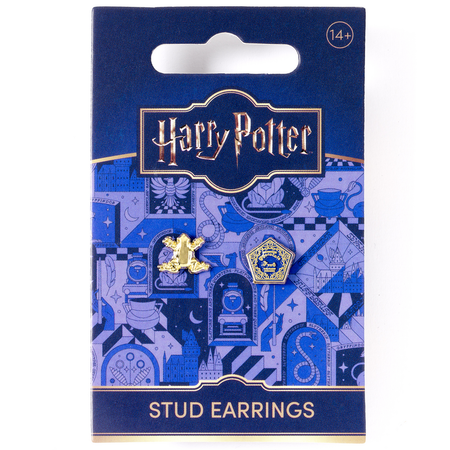 Set de clous d'oreilles  de Harry Potter - Chocogrenouilles - pour Femme - couleur or - Harry Potter - View 2