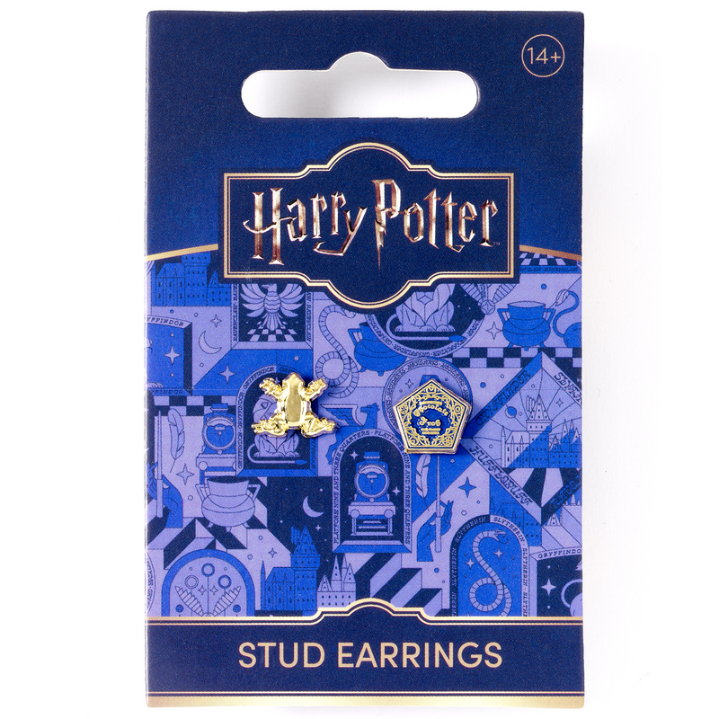 Set de clous d'oreilles  de Harry Potter - Chocogrenouilles - pour Femme - couleur or - Harry Potter - View 2