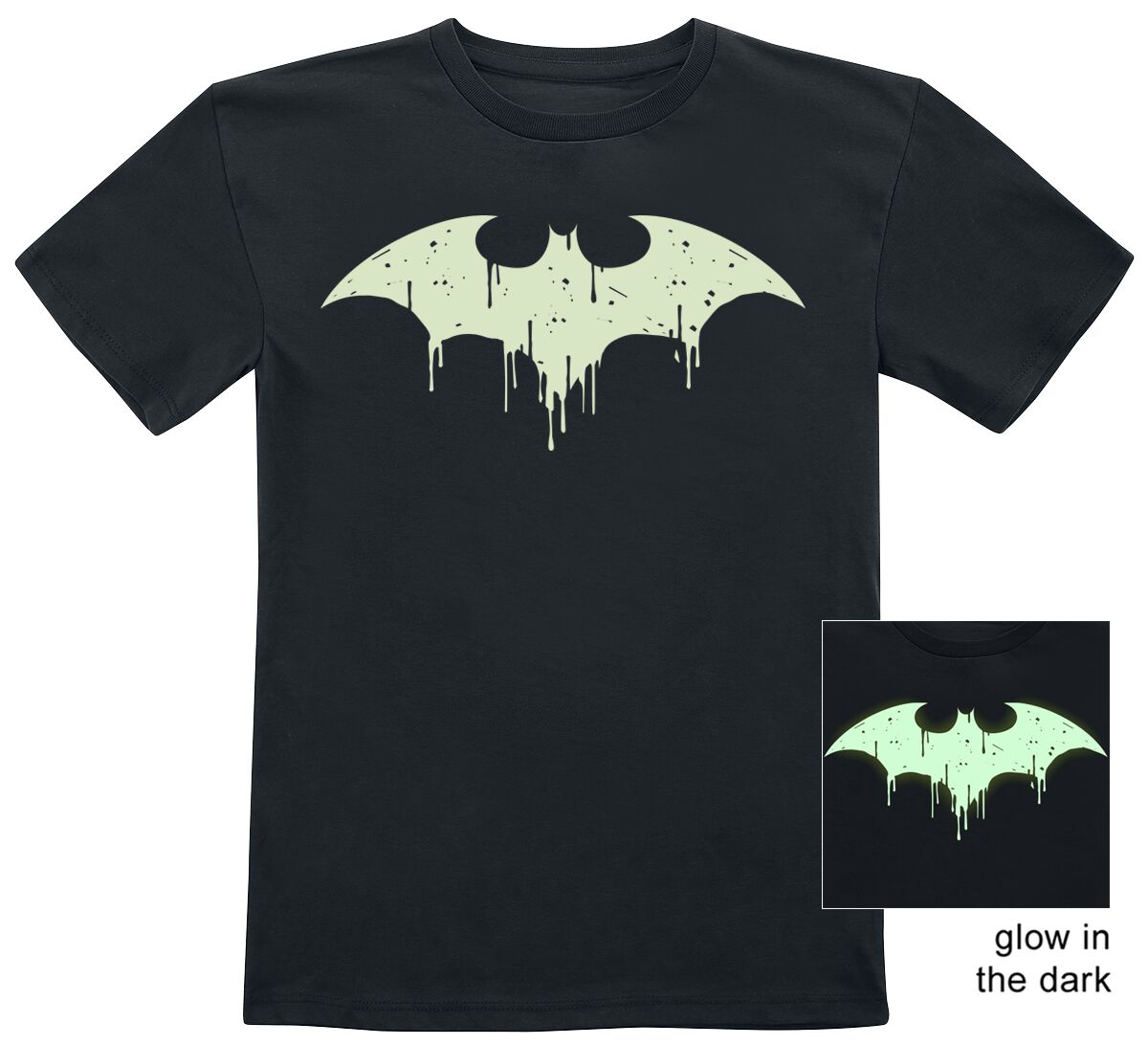 T-shirt  de Batman - Enfants - Logo GITD - 104 à 164 - pour filles & garçonse - noir - Batman