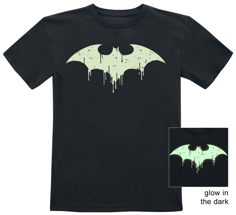 T-shirt  de Batman - Enfants - Logo GITD - 104 à 164 - pour filles & garçonse - noir - Batman