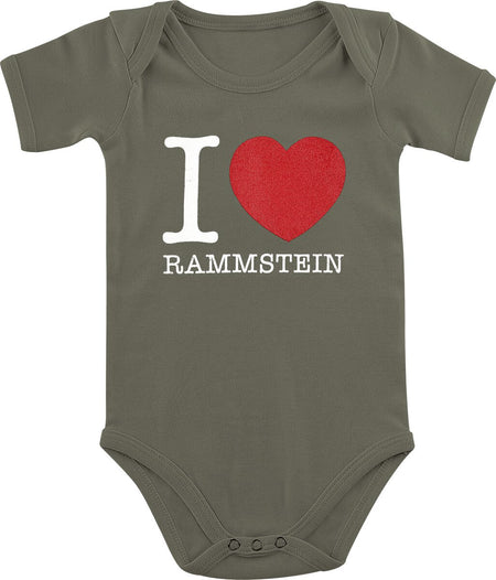 Body  de Rammstein - Kids - I Love Rammstein - 50/56 à 74/80 - pour filles & garçonse - kaki - Rammstein